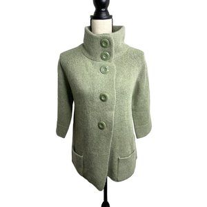 Fenn Wright Mason Lambswool & Rabbit Hair Cardigan Button Up Green Size Medium